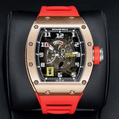 Richard Mille RM 030 AL RG Skeleton Dial Rose Gold Red Rubber Strap Complete Set