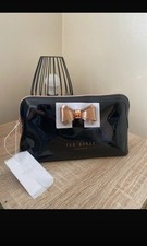 Ted Baker Large Womens  Curved Bow Wash Bag Cosmetics Bag Toiletry Bag in Black