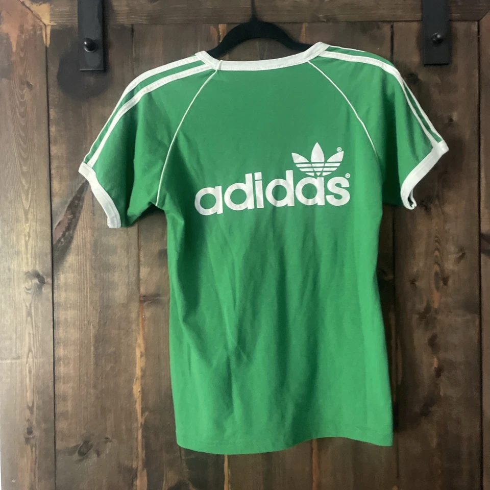 Vintage Small Adidas Shirt Green Short Sleeve - Image 4 of 4