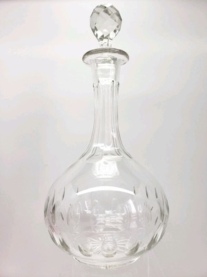 Val Saint Lambert Carafe Oliver Manganese Cut Crystal Decanter W/ Stopper 1910