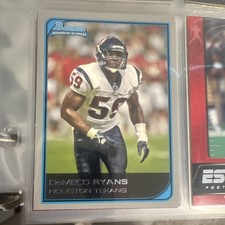 Bowman 2006 DeMeco Ryans #225 Houston Texans Rookie NFL Football Card. rookie card picture
