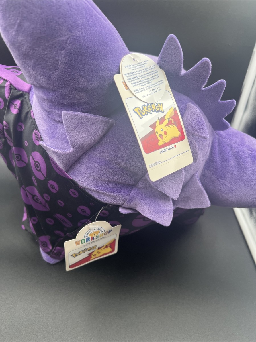Pokemon GENGAR Build A Bear Plush doll w/sound, certificate, 25th