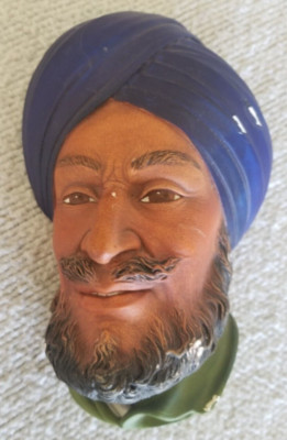 Bossons ''SIKH 1966'' Chalkware Wall Sculpture Head Very Good Congleton England