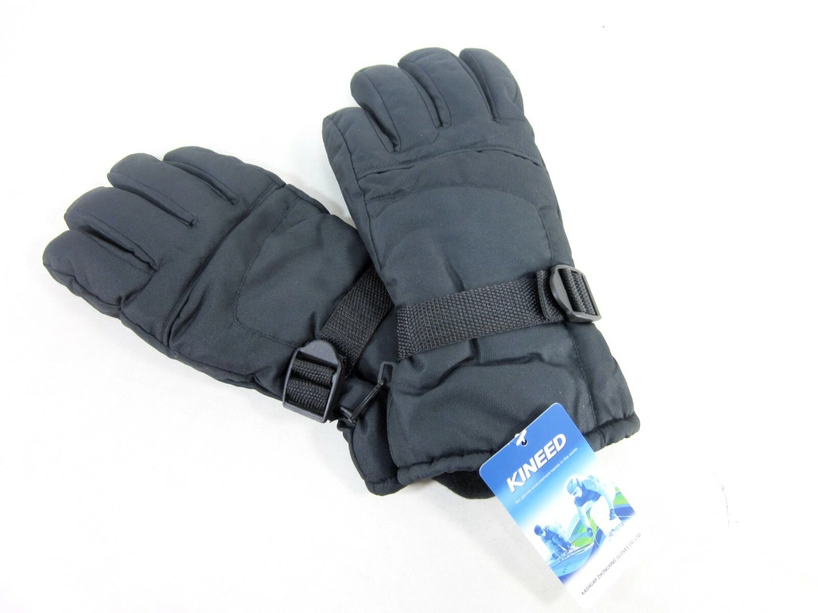 KINEED SNOWBOARD SKI GLOVES FOR SNOWMOBILE,WATERPROOF,F1502,BLACK, SIZE LARGE