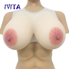 IVITA New Design High-Quality Big Crossdress Silicone Breast Forms White Color