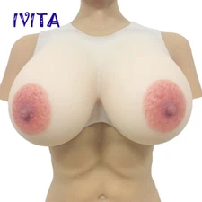 IVITA New Design High-Quality Big Crossdress Silicone Breast Forms White Color