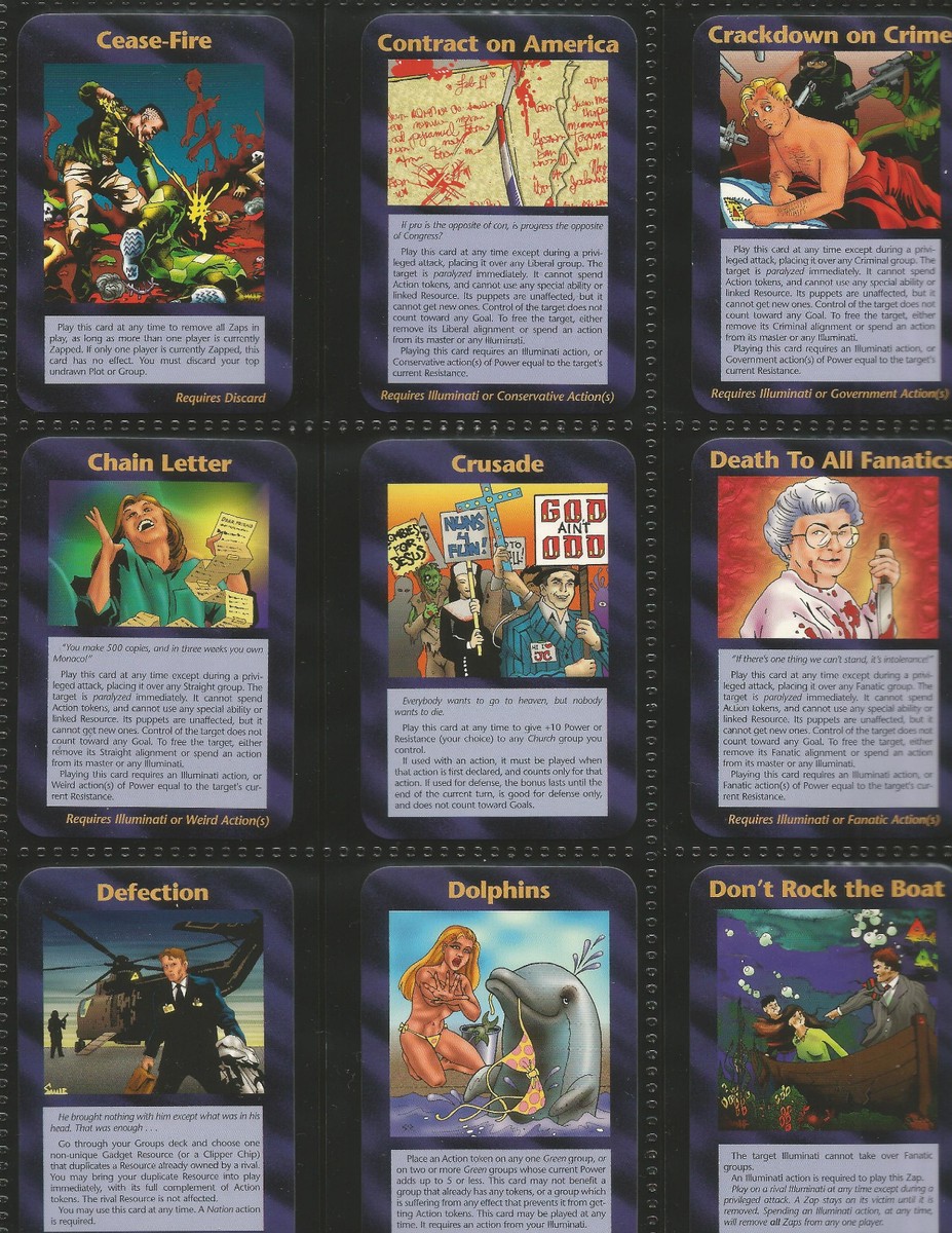 Assassins 50 Common Set ILLUMINATI INWO Card Game 'Enough is