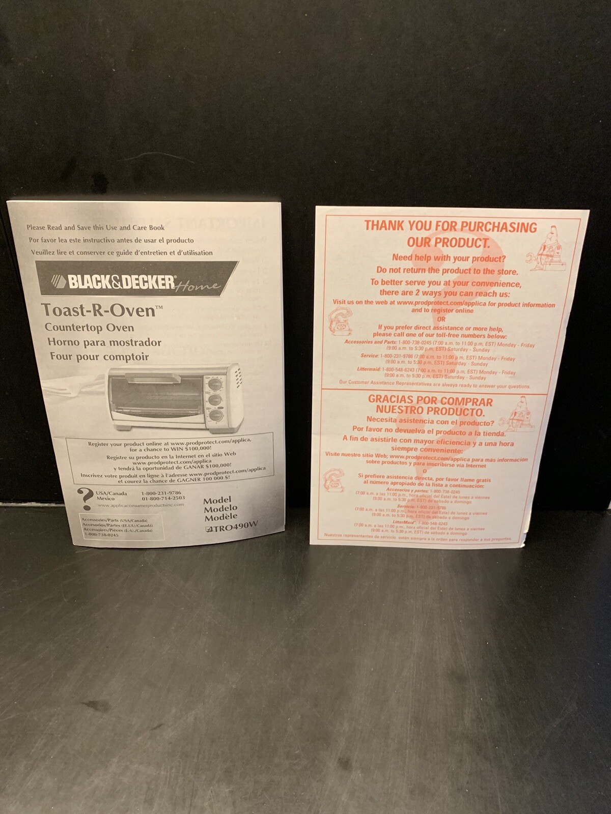 Black & Decker Toaster Oven Countertop Model TRO490W Manual