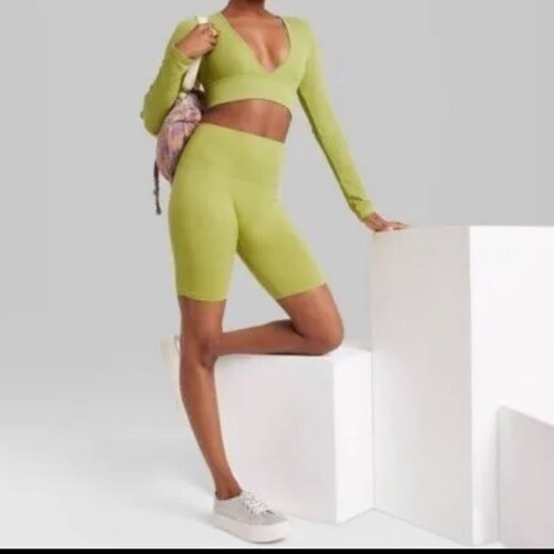 Women's High-Rise Bike Shorts - Wild Fable Lime Green Size 2X