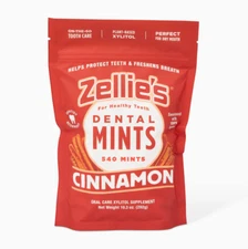 Zellie's|100% Xylitol Sugar Free Cinnamon Breath Mints  Non-GMO,(540 Pieces)