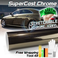 Supercast Chrome Black Car Vinyl Wrap Sticker Easy Stretch Decal Sheet Film Diy Supercast Chrome Black Car Vinyl Wrap Sticker Easy Stretch Decal Sheet Film Diy
