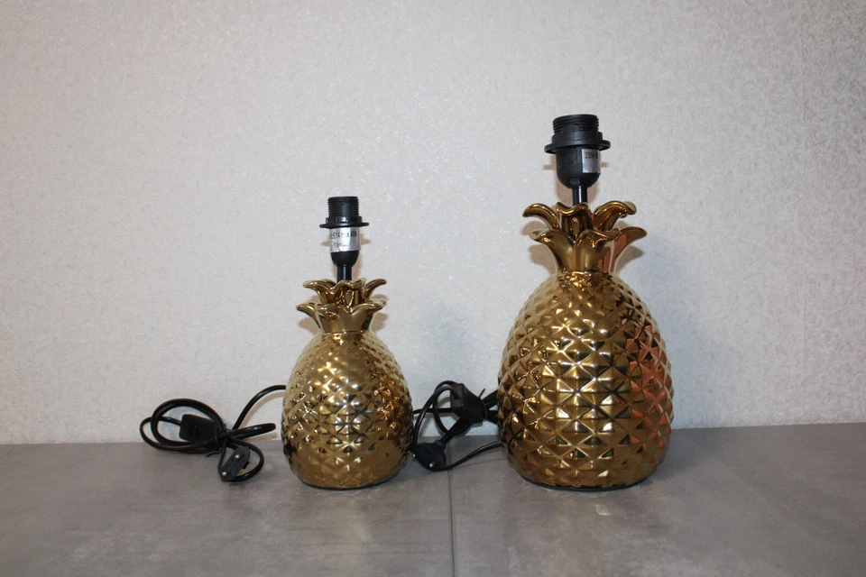 Tischlampe Ananas Gold Tischleuchte Lampen Lampenfuß LED geeignet - Bild 2 von 4