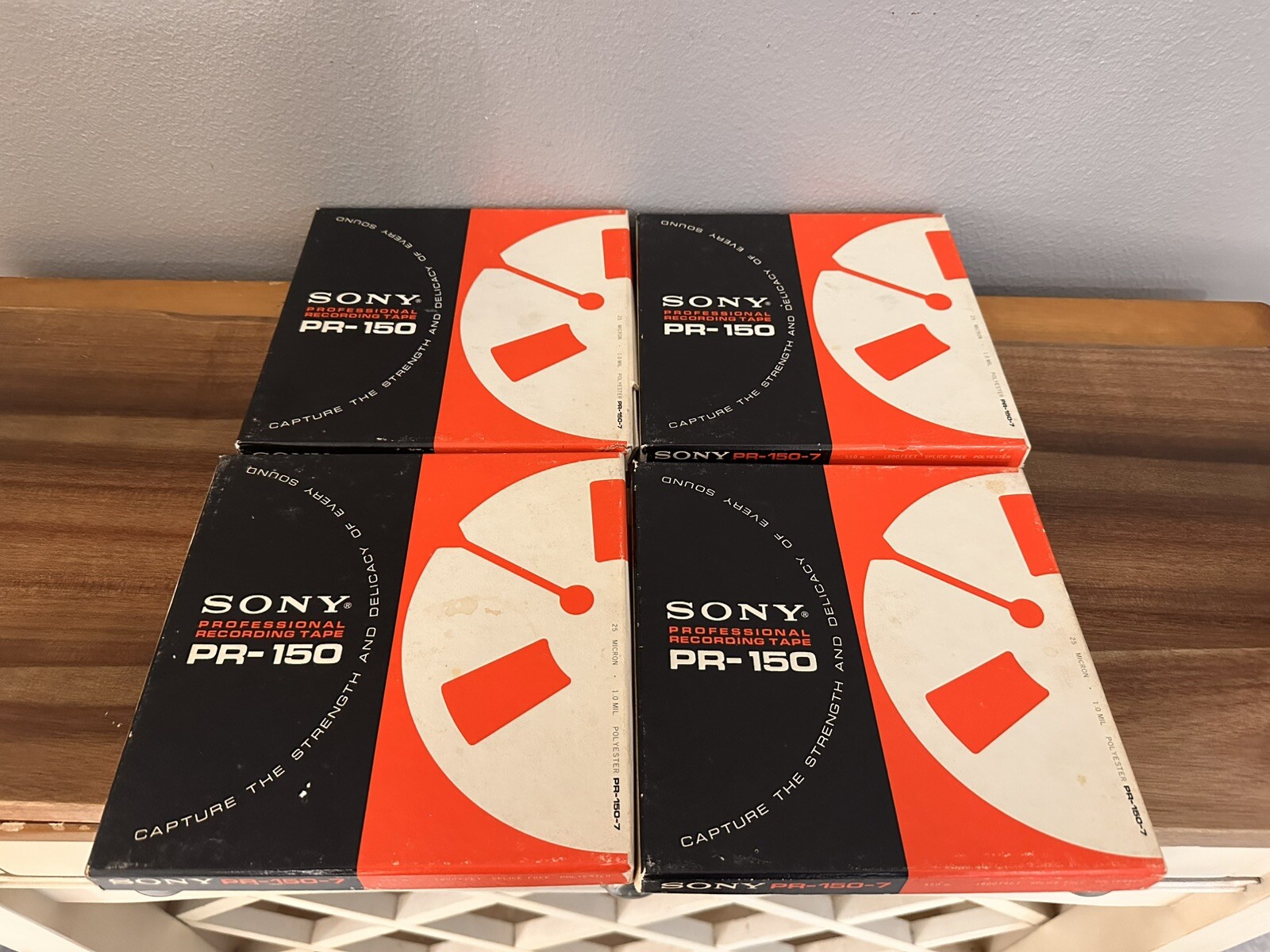 Lot of 4 Used Sony Professional PR-150 Recording 7'' Reel Tape 1800' - Music
