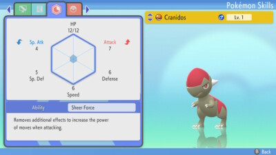 Pokemon Brilliant Diamond Shining Pearl BDSP - Shiny 6IV Cranidos
