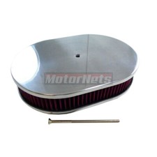 Polished 12x2 Plainsmooth Oval Air Cleaner Washable Chevy Ford Gm Hot Street Polished 12x2 Plainsmooth Oval Air Cleaner Washable Chevy Ford Gm Hot Street