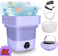 8L Portable Washing Machine Mini Washer Foldable Washer Spin Dryer Small Travel