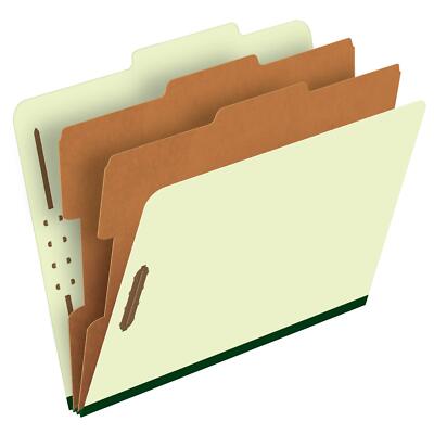 Classification Folders   2 Dividers Light Green Letter 10/BX 17173