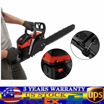 58CC 2 Stroke Gas Chainsaw 18'' Bar Gasoline Powered Chain Saw Engine Cutting US