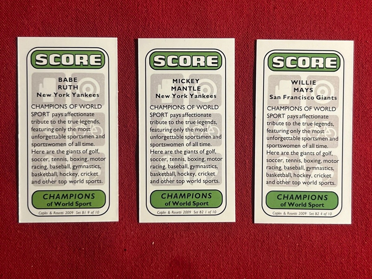 MICKEY MANTLE-BABE RUTH-WILLIE MAYS BASEBALL RARE UK ISSUE-3