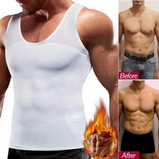 Men's Slim Body Shaper Vest Chest Compression Waist Trainer Tank Tops Undershirt