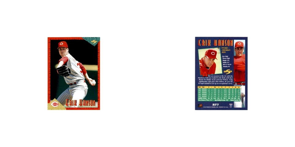 Erik Hanson 1994 Score Rookie & Traded #RT7 Cincinnati Reds Baseball Card NM - Image 3 of 3