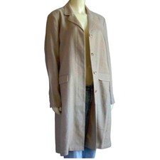 Sundance 100% Linen Khaki Topper Coat Size Medium