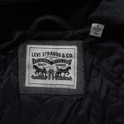 Levi's Full Zip pea coat Jacket Men's small Gray hooded - Picture 4 of 11