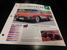 1956-1962 Chevrolet Corvette Spec Sheet Brochure Photo Poster 57 58 59 60 61 1956-1962 Chevrolet Corvette Spec Sheet Brochure Photo Poster 57 58 59 60 61