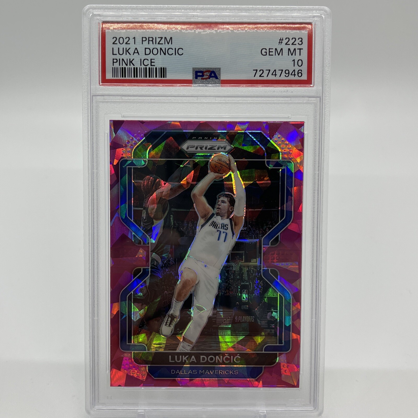 LUKA DONCIC 2021 PANINI PRIZM PINK ICE #223 PSA 10 GEM MINT! DALLAS MAVS NBA MVP