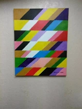 ORIGINAL Hand Painted 16x20 Abstract Design Oil Painting ( #94 )