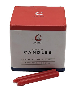 Candle Charisma Birthday Christmas Candles Red 4'' with Open Box 95 Count