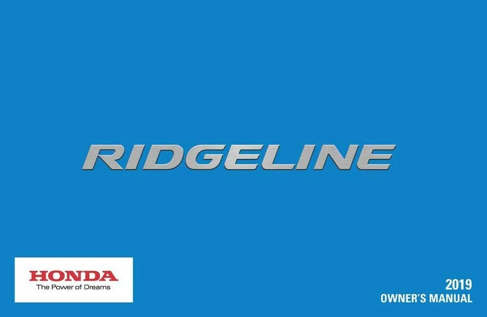 2019 Honda Ridgeline Owners Manual User Guide Reference Operator Book