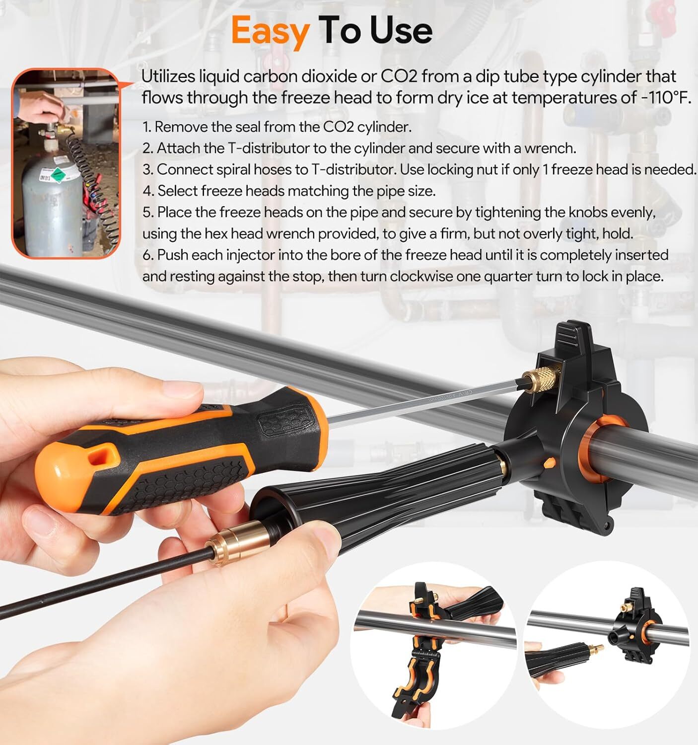 For CST2 General Cold-Shot Pipe Freeze Kit Quickly Freezes Pipes From 1/8"- 2"