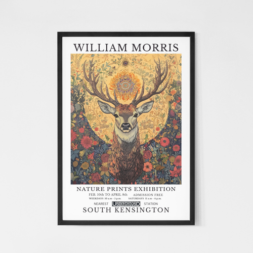 William Morris Stag print Nature exhibition poster - Picture 2 of 19