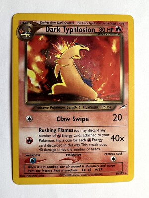dark typhlosion pokemon card value 2002 Neo Destiny 1st Edition Holo #10 PSA 8 NM Grail Collectibles AZ Stage 2 1st Edition Dark Typhlosion -