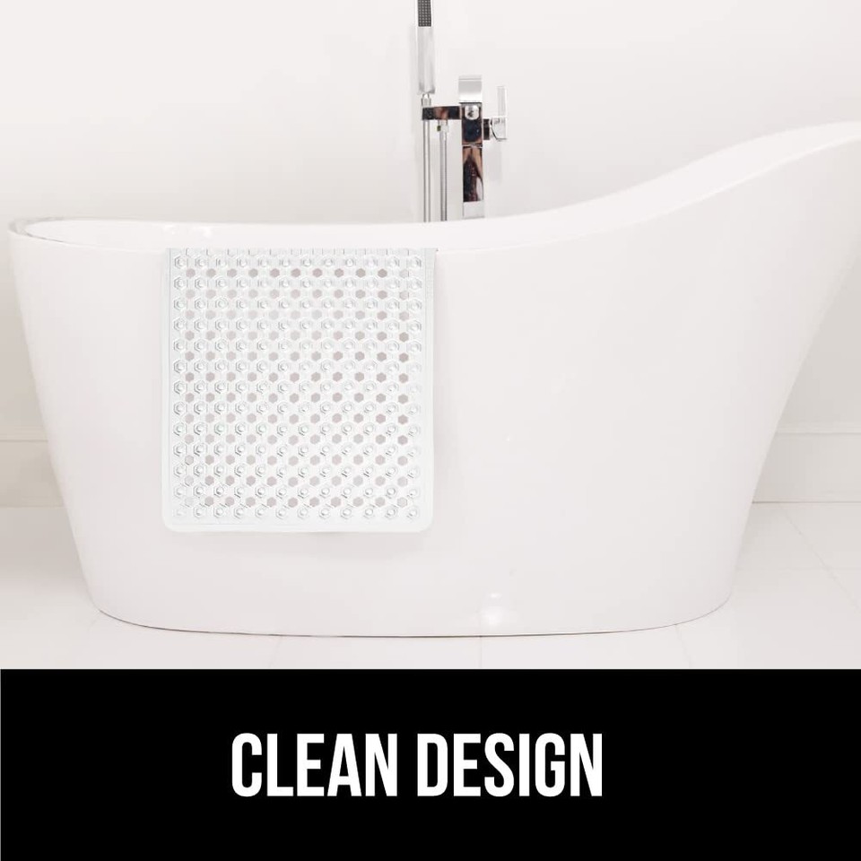 Gorilla Grip Patented Bath Tub Shower Mat 35x16 Washable Bathtub Floor