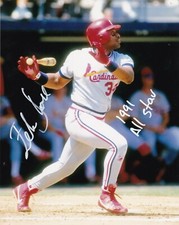 FELIX JOSE  ST. LOUIS CARDINALS  1991 ALL STAR   ACTION SIGNED 8x10