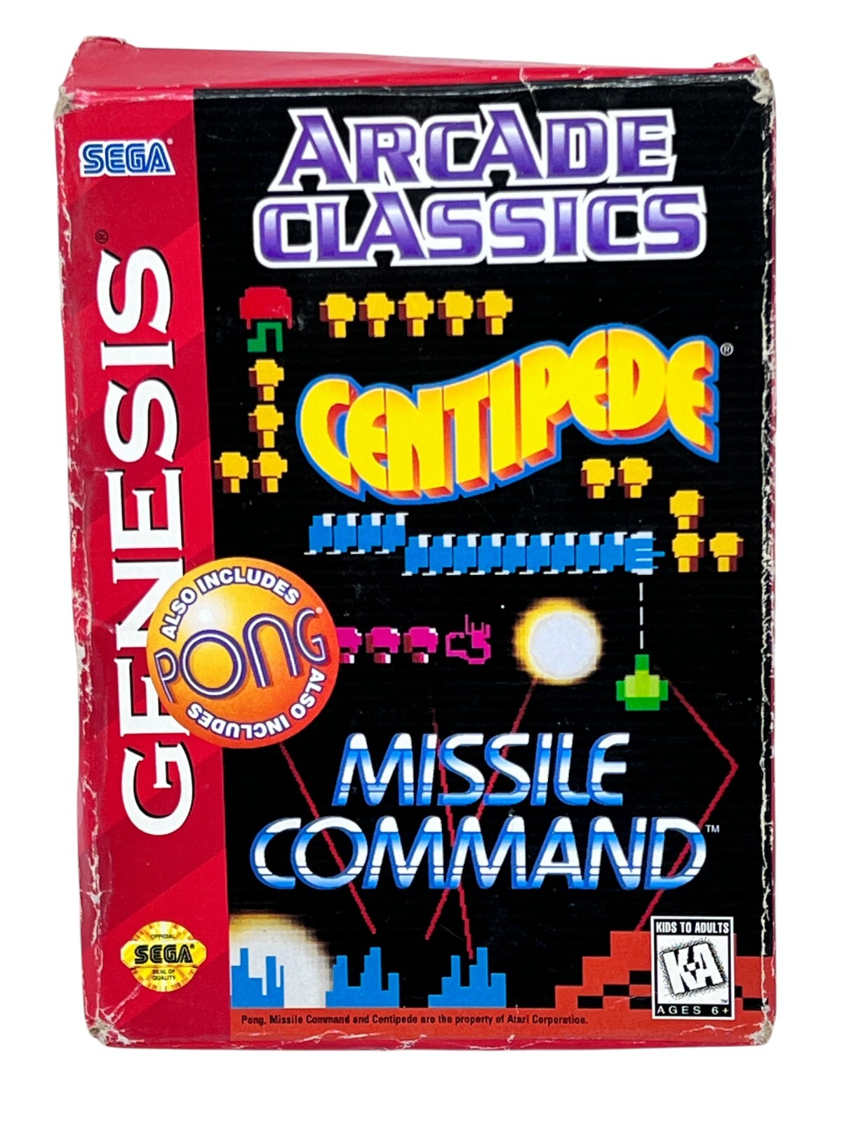 Sega Genesis Arcade Classics Centipede Pong Missile Command Complete ...