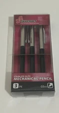 Skilcraft Stainless Elite 3 Pack Mechanical Pencils .5mm New In Box