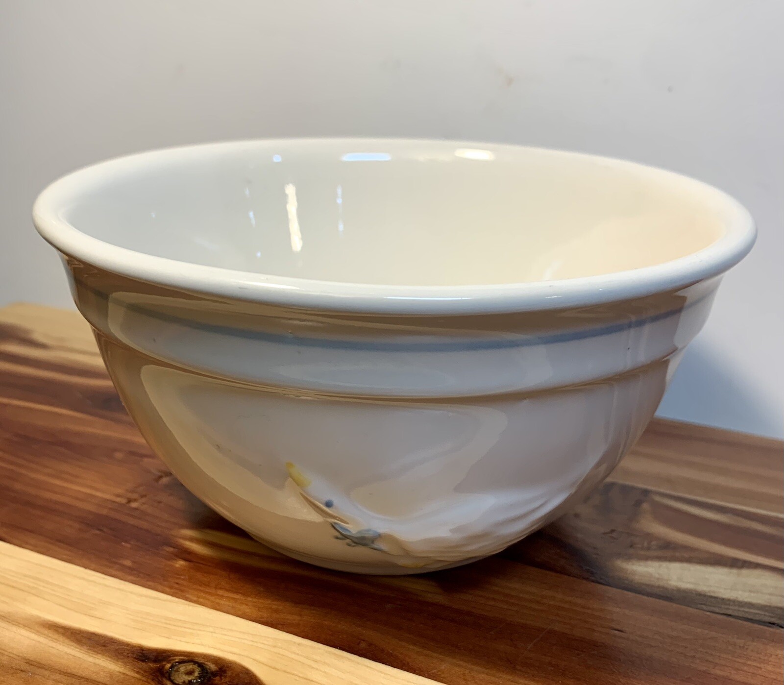 Vintage Country Blue Geese Duck Ribbon Bowl Mixing 1980s VHTF Taiwan