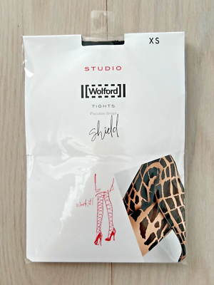 ウルフ Wolford Studio Placative Design 14753 Tights Shield Black ( XS