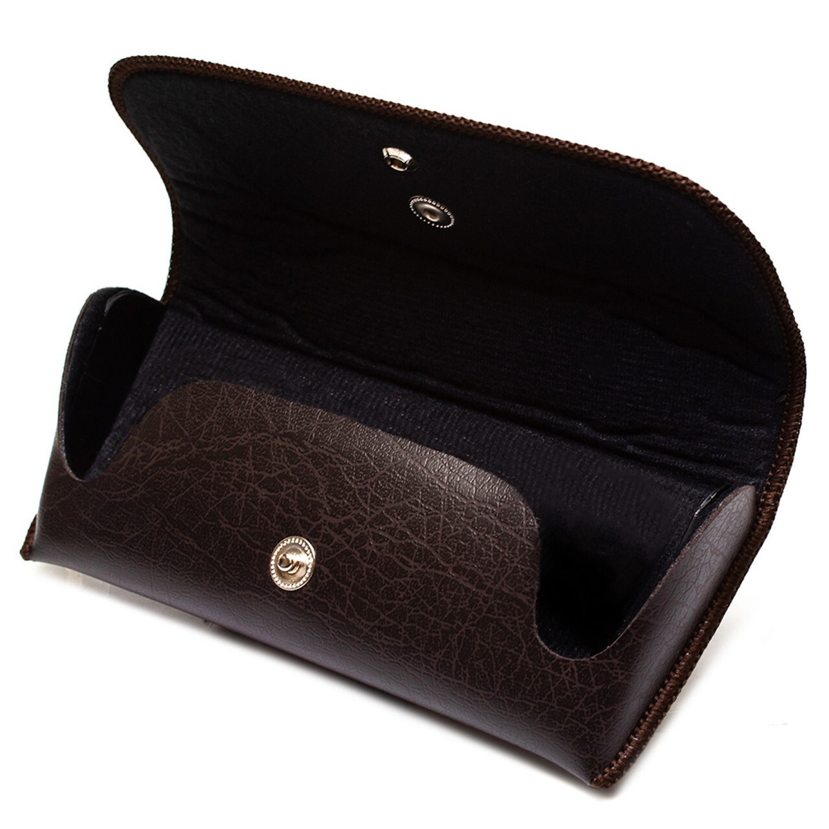 Double Snap Belt Loop Eyeglass Case 2 PACK 1 Black&1 Brown