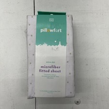 Pillowfort Gray Polka Dot Microfiber Fitted Sheet Full Size NEW