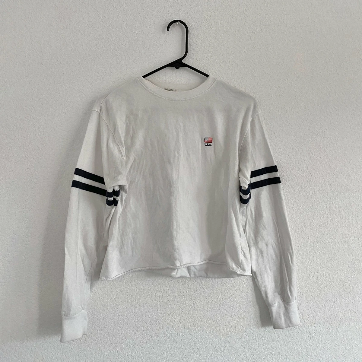 white long sleeve crop top brandy melville