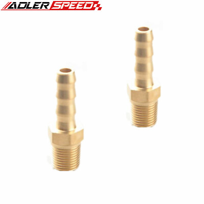 US SHIP 2PCS 1/8'' inch NPT Male to 3/8'' Brass Hose Barbs Straight Pipe Fitting