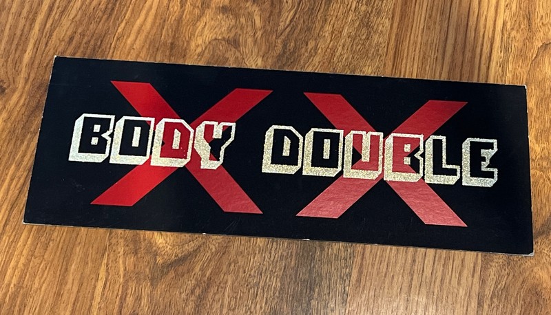 Body Double Film set crew Parking Pass Window Placard prop 1984 Vintage, Rare!