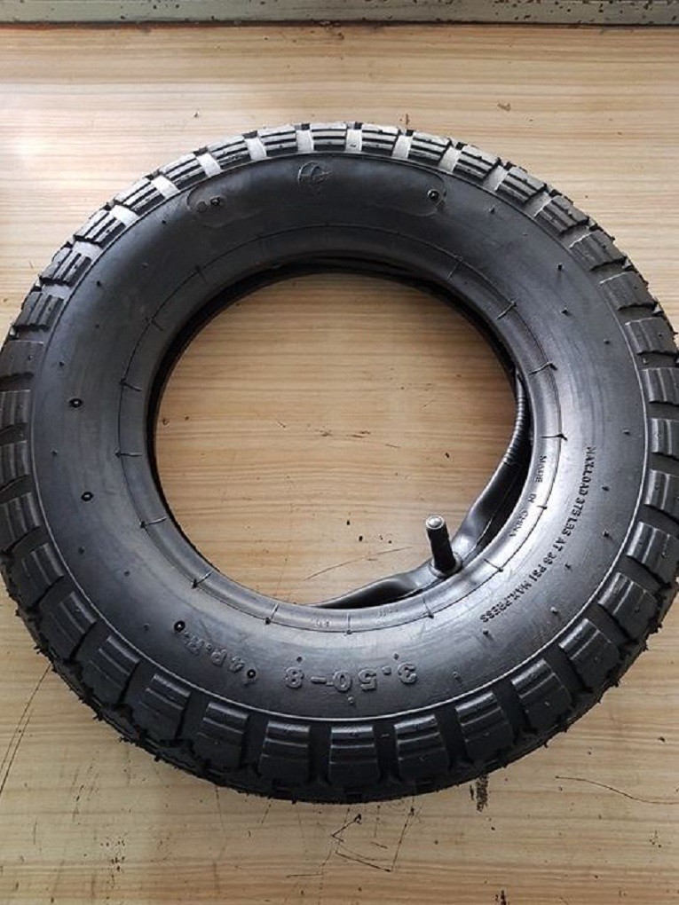 2 Ruote Pneumatiche Per Carriola - 3.50-8 Con Asse 155 Mm, Gomme Rinforzate