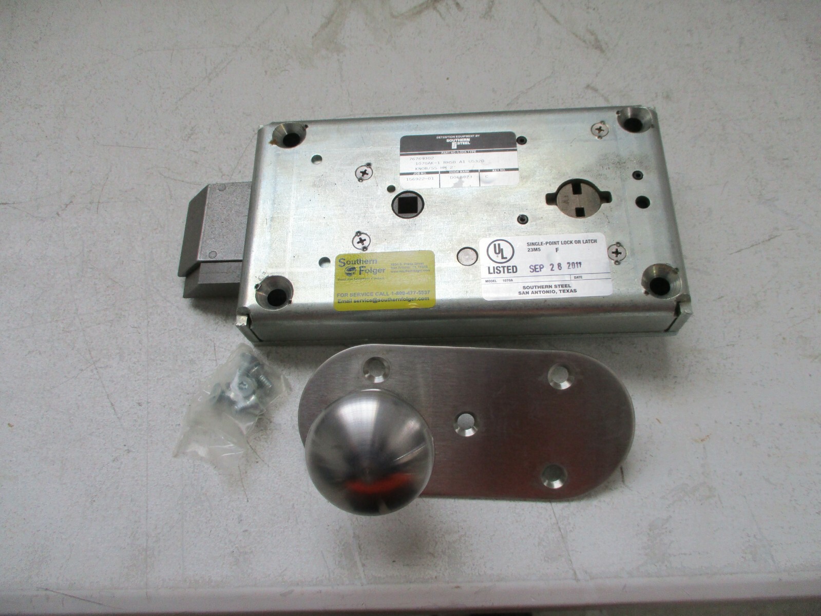 SOUTHERN STEEL 1070AK-1 RHSB A1 32D SPRING & DEADLOCK DOOR JAIL LOCK | eBay