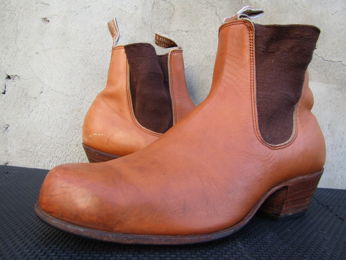 RM Williams Cuban Style Men\'s Boots Vintage 70s RM Williams Chelsea Black Cuban Boots Size AU/UK  main image 2