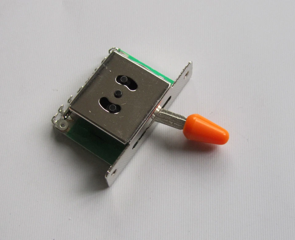 Perillas ST naranja/negro, cubiertas de pastilla de bobina única ST y punta de interruptor de 5 vías para Strat Foto 2 de 2